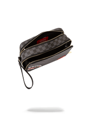 SHARKS IN PARIS (BLACK CHECKERED EDITION) TOILETRY AKA MONEY BAGS